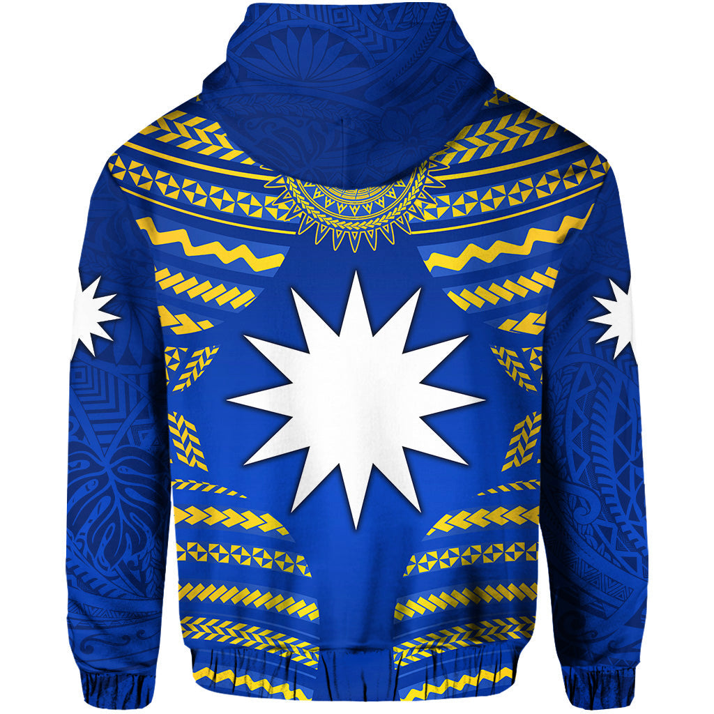 Nauru Polynesian Flag Hoodie Creative Style Blue