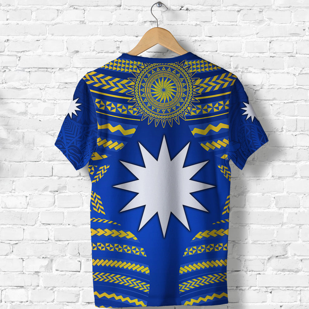(Custom Personalised) Nauru Polynesian Flag T Shirt Creative Style Blue
