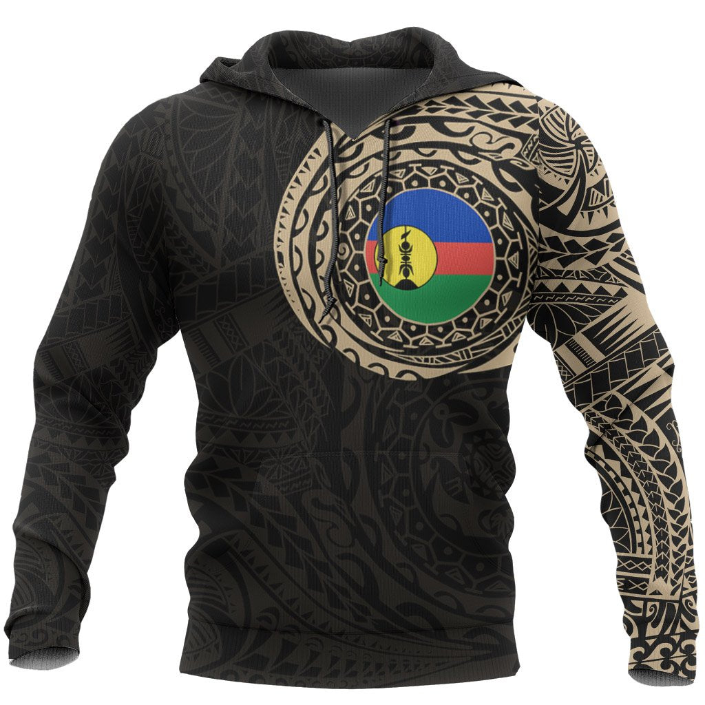 New Caledonia Hoodie New Caledonia Flag Polynesian Tattoo Style A7