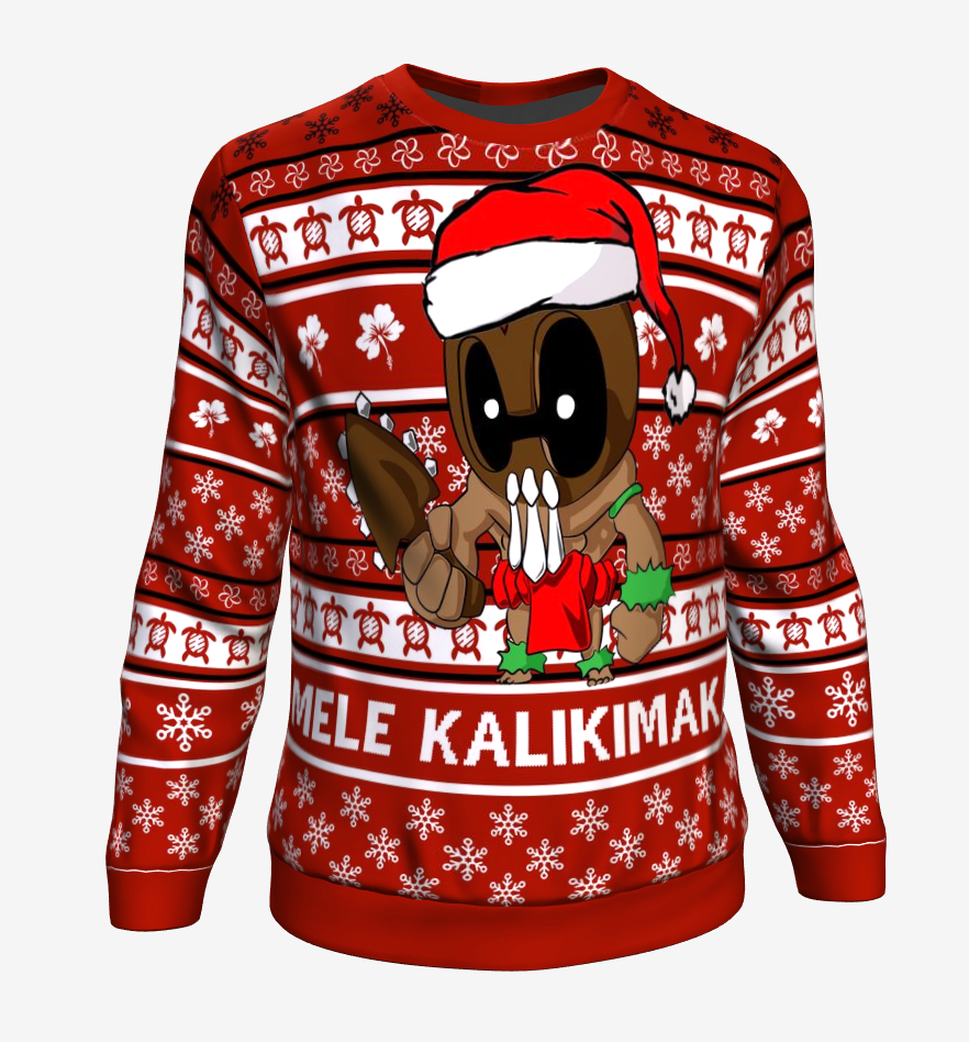 Hawaii Warriors Mele Kalikimaka Sweatshirt Ugly Hawaii Christmas Red