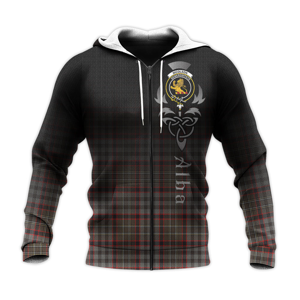 Printivon Nicolson Hunting Weathered Tartan Crest Alba Celtic Hoodie
