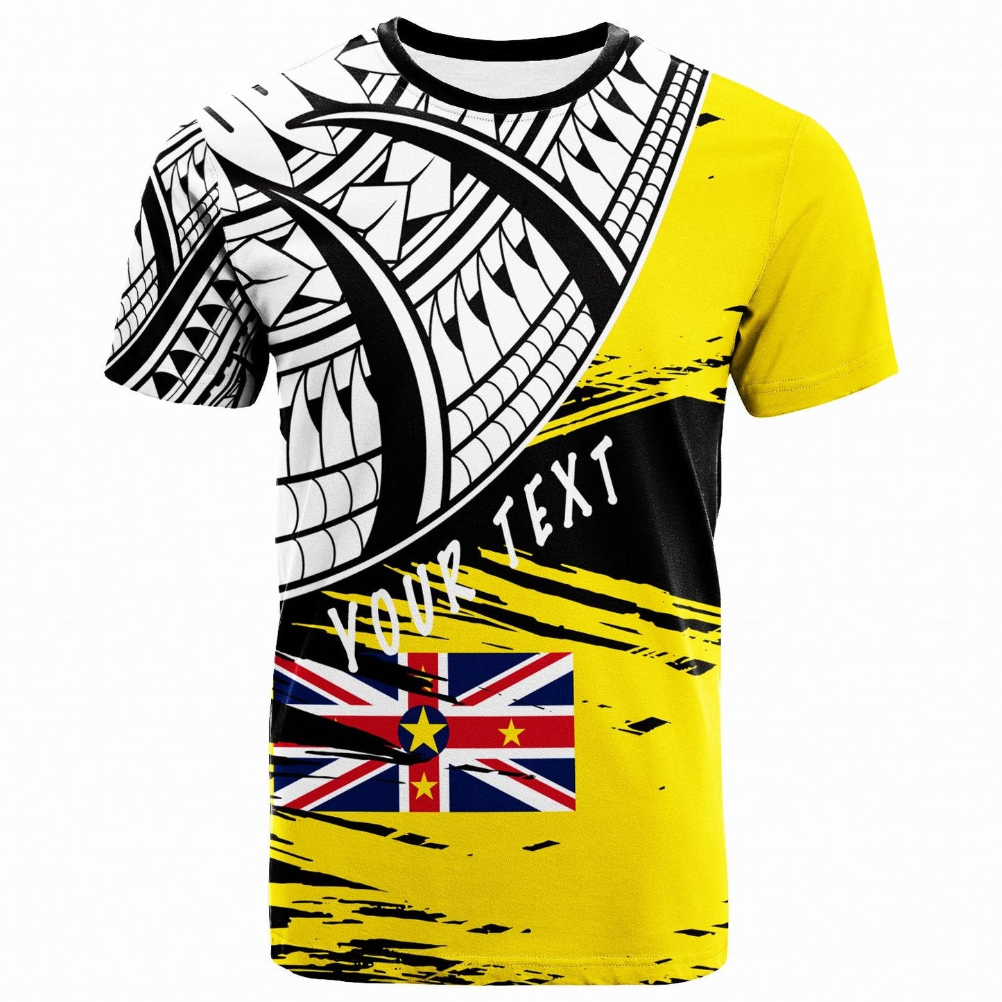 Niue Custom Personalised T Shirt Niue Flag Style With Claw Pattern