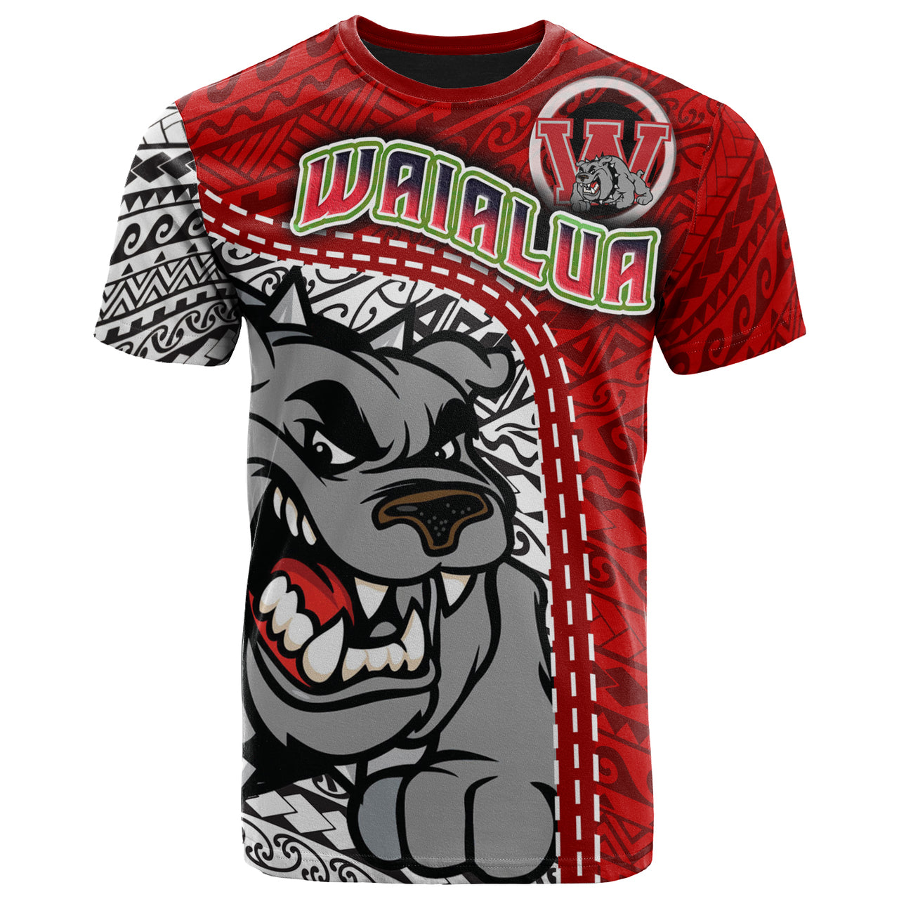 Hawaii Waialua High and Intermediate School T- Shirt Waialua High School Polynesian Pattern