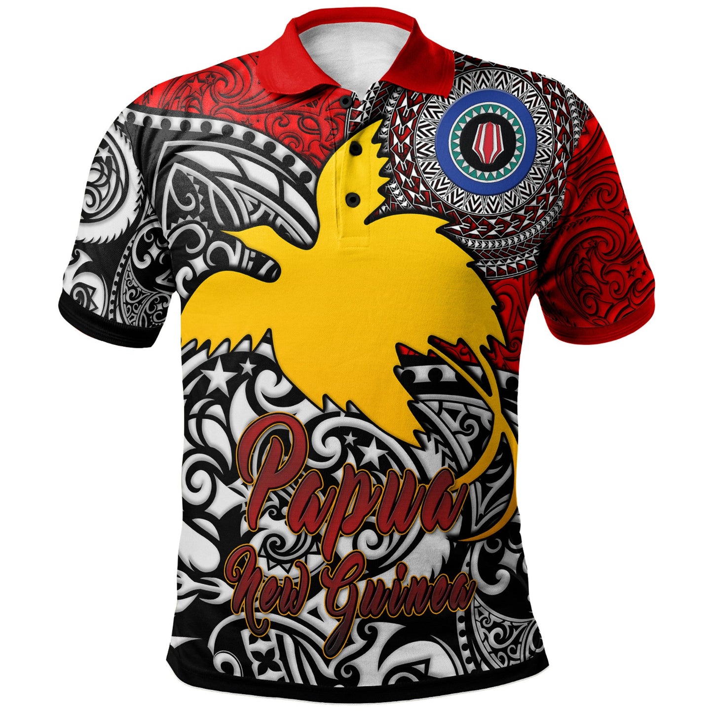 Papua New Guinea Polo Shirt - Bougainville Of Papua New Guinea With Polynesian Patterns Polo Shirt