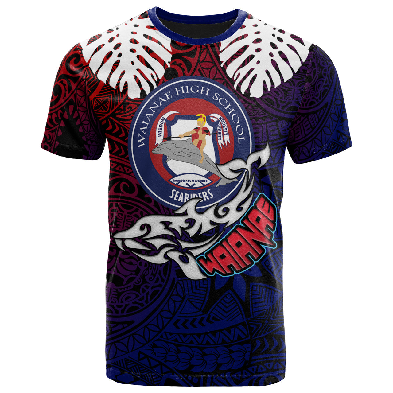 Hawaii Waianae High School T- Shirt Waianae High School Polynesian Pattern