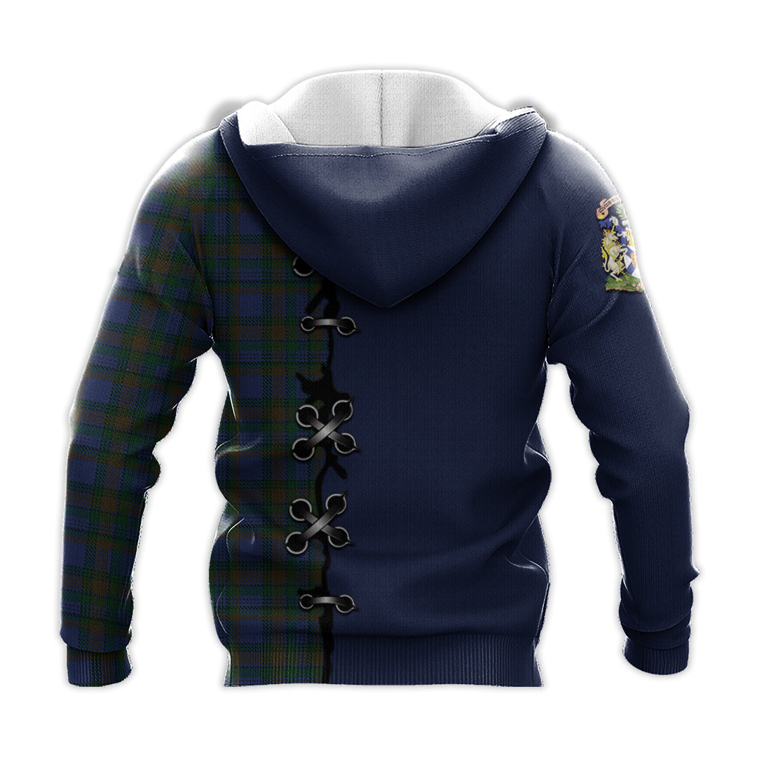 Printivon Novascotia District Tartan Hoodie Lion Rampant And Celtic Thistle Style