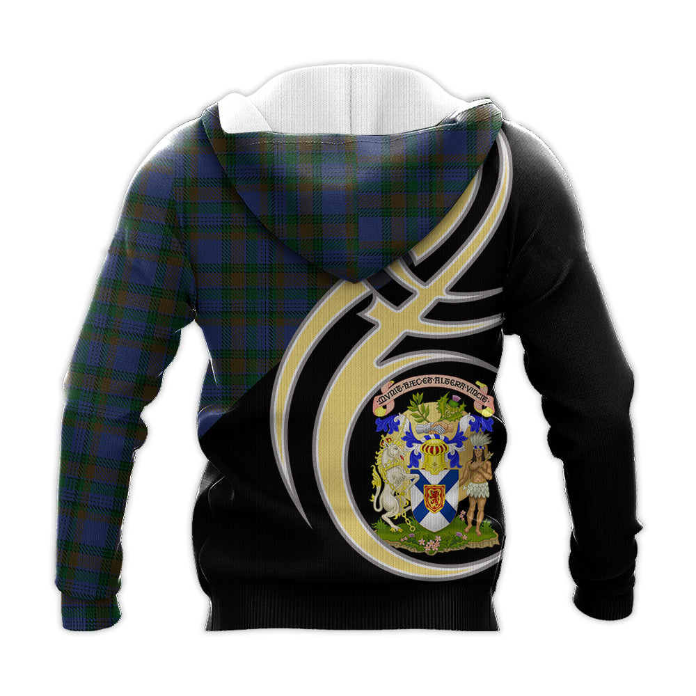 Printivon Novascotia District Clan Believe In Me Crest Tartan Knitted Hoodie Custom Your Text