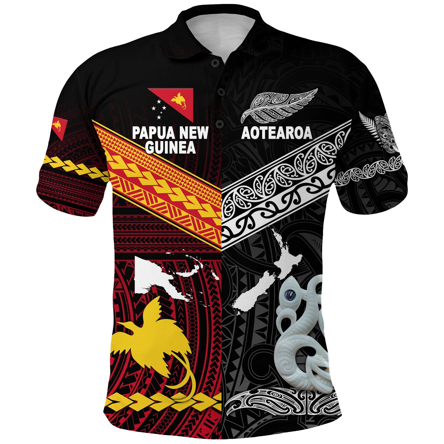 New Zealand Maori Aotearoa Papua New Guinea Polynesian Together Polo Shirt