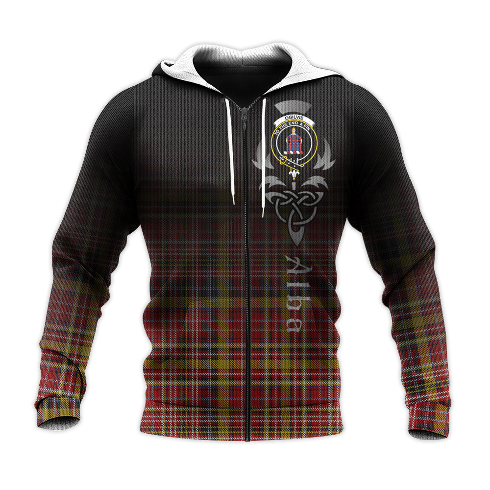 Printivon Ogilvie Ogilvy Of Strathallan Tartan Crest Alba Celtic Hoodie