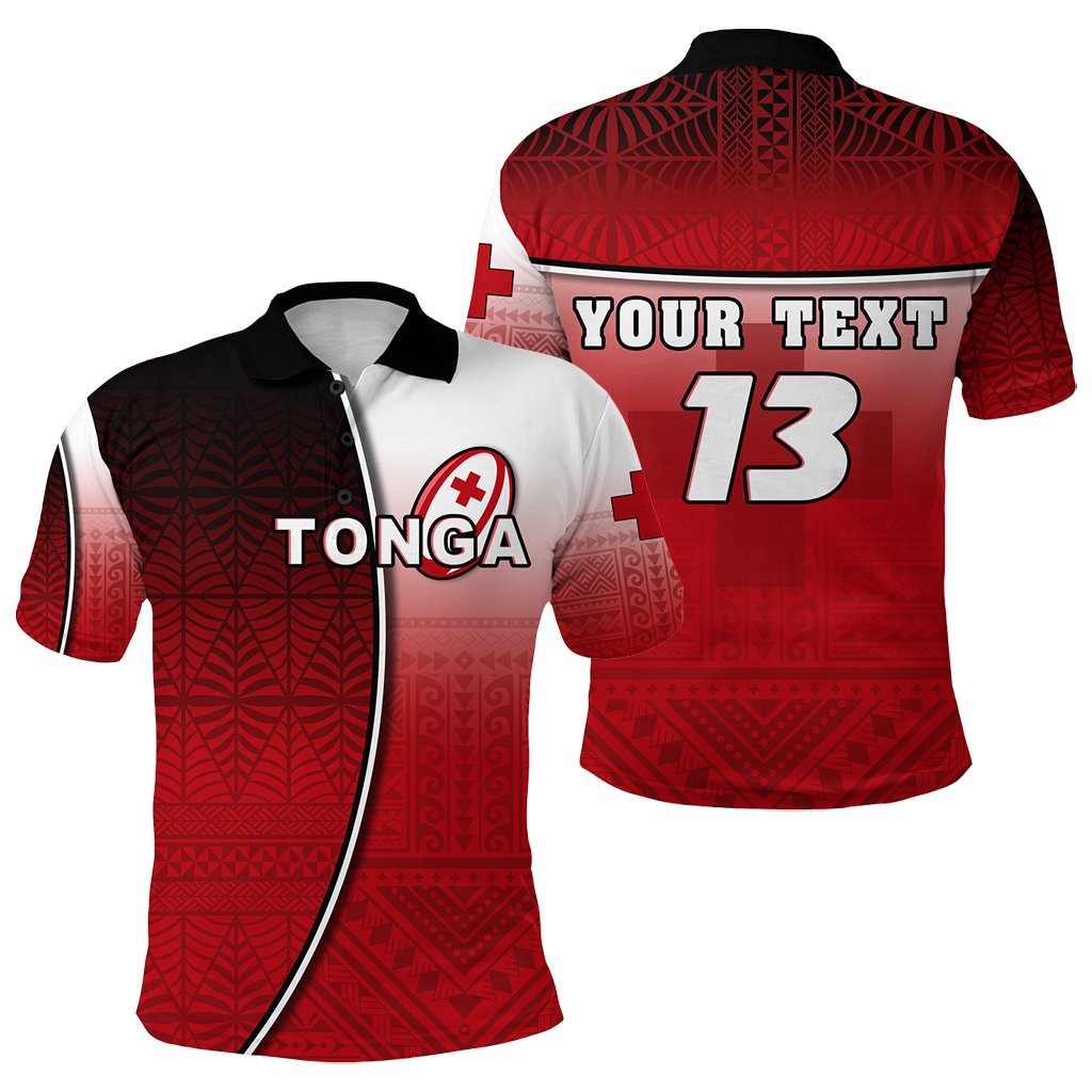 Custom Personalised Tonga Rugby Polo Shirt Impressive Version - Custom Text and Number