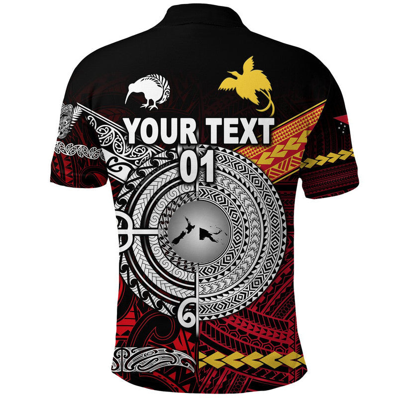 Custom Personalised New Zealand Maori Aotearoa Papua New Guinea Polynesian Together Polo Shirt - Red