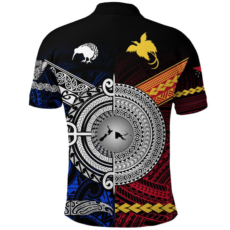 New Zealand Maori Aotearoa Papua New Guinea Polynesian Together Polo Shirt - Blue