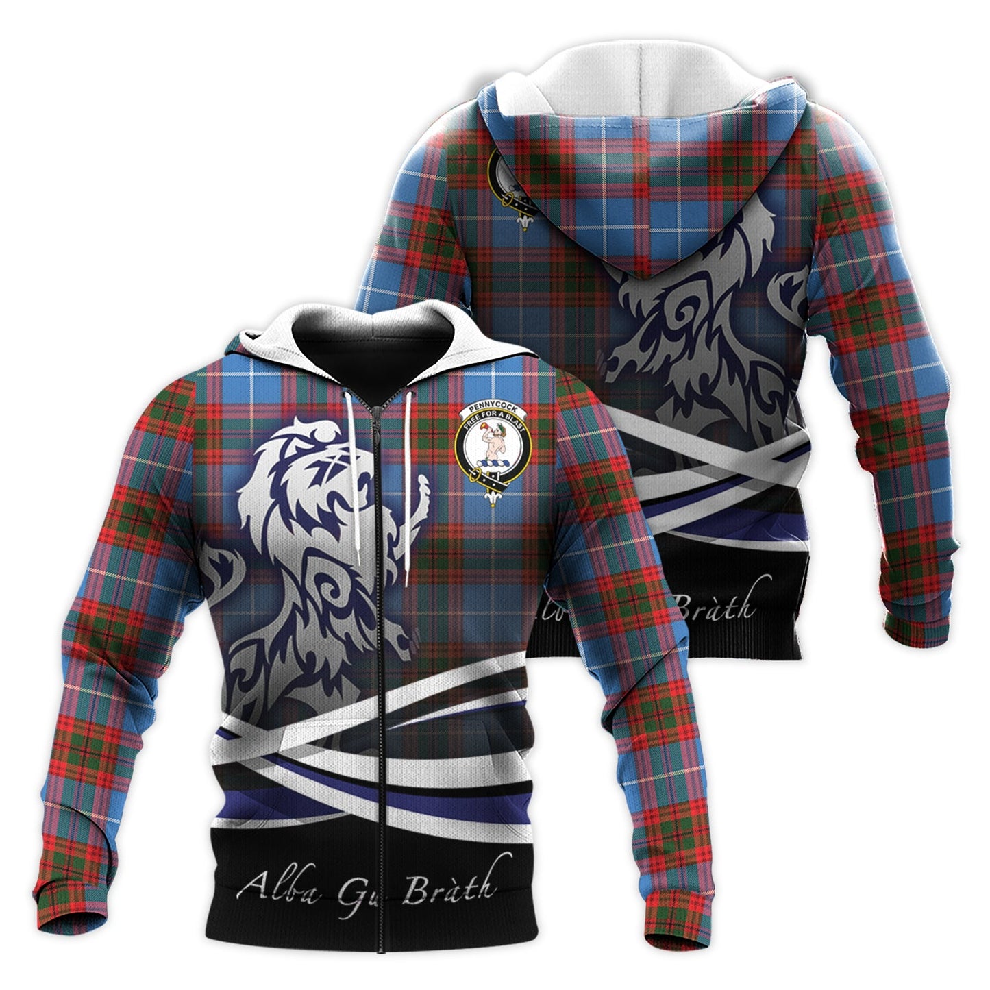 Printivon Pennycook Tartan Scottish Lion Hoodie