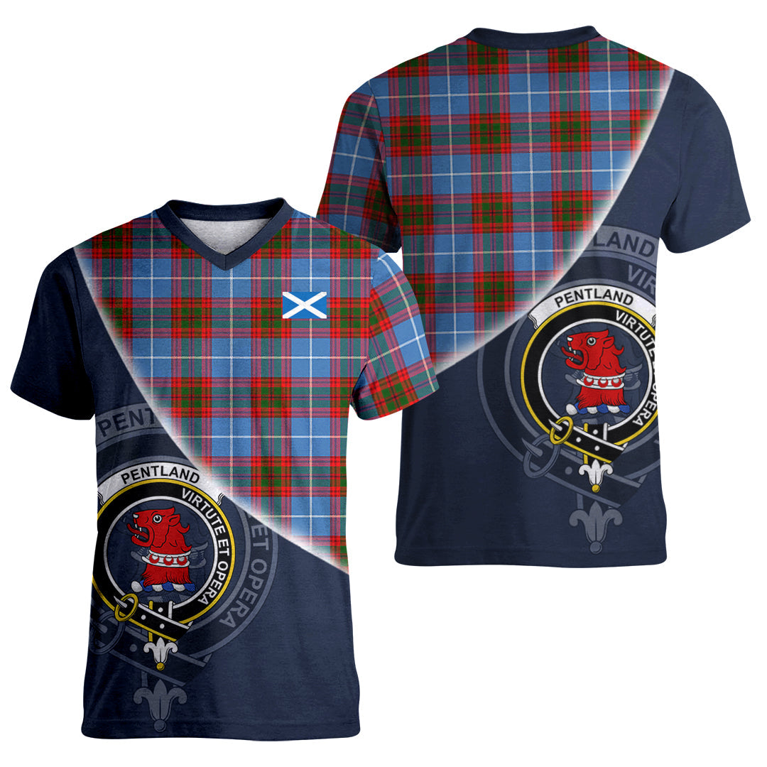 Printivon Pentland Tartan Scottish Crest T Shirt