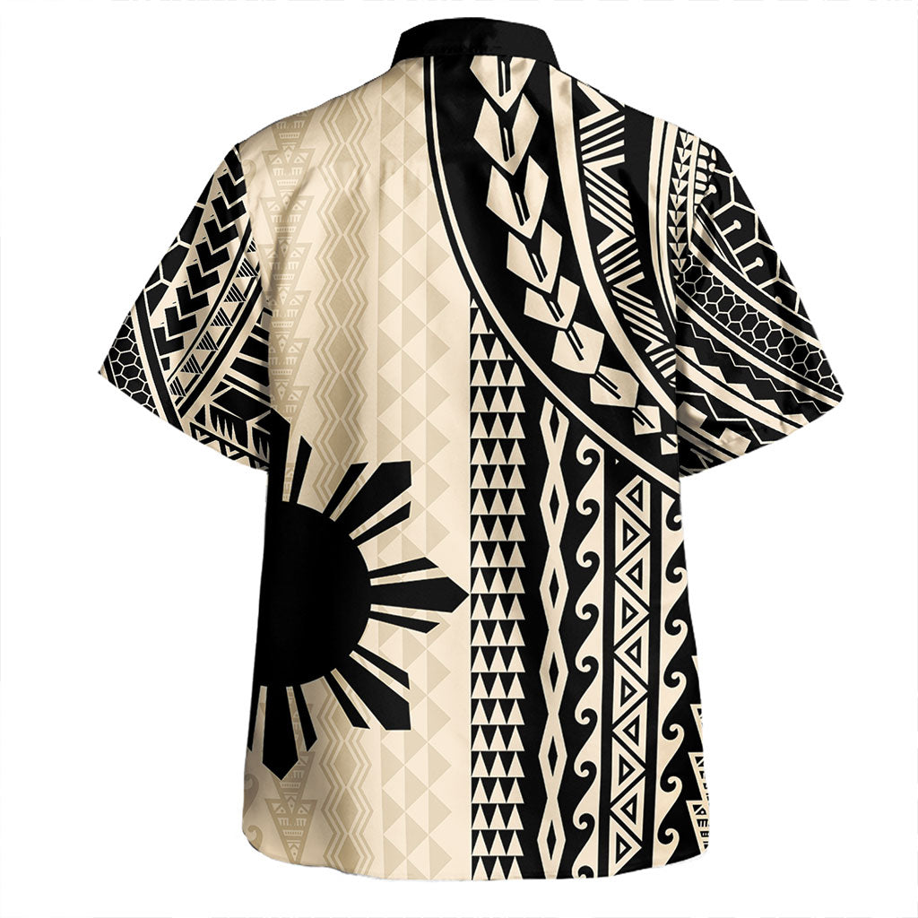 Philippines Filipinos Hawaiian Shirt Polynesian Tattoo Printed Yellow Short Sleeve Shirt