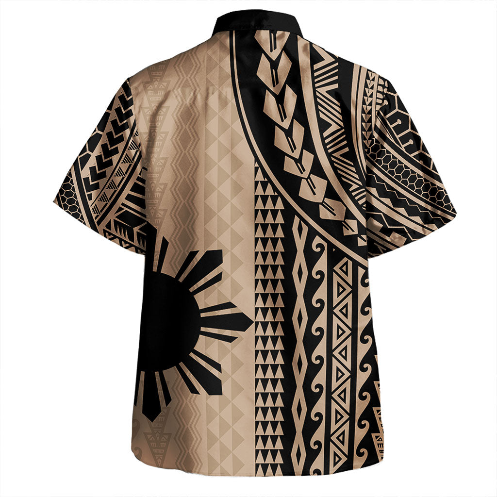 Philippines Filipinos Hawaiian Shirt Polynesian Tattoo Printed Gold Short Sleeve Shirt