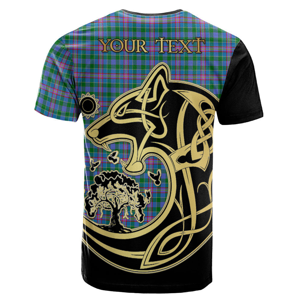 Printivon Pitcairn Hunting Crest Celtic Wolf Tartan T Shirt Custom Your Text