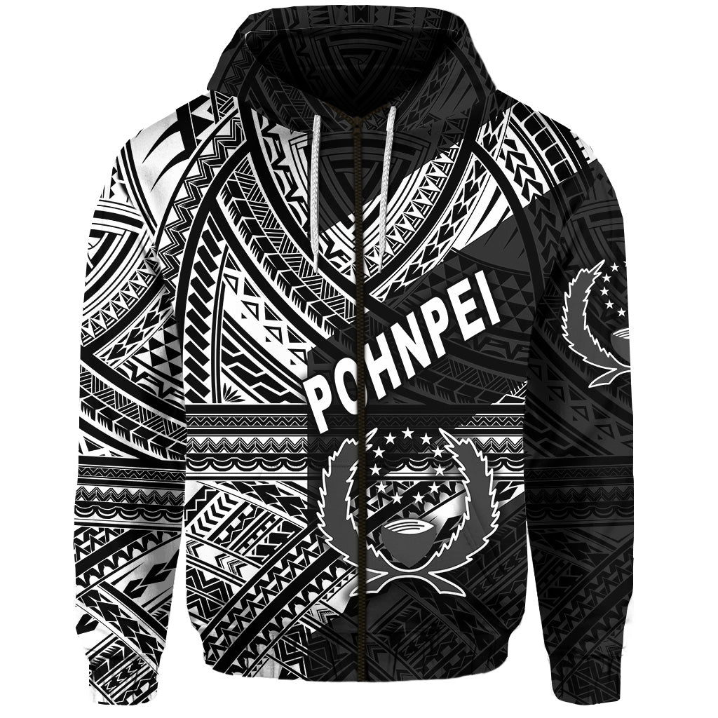 ( Personalised) FSM Pohnpei Zip Hoodie Original Style Black