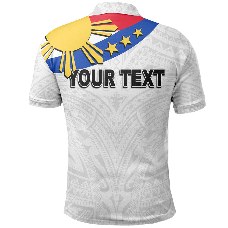 Custom Personalised Pilipinas Polo Shirt Simple Style - White