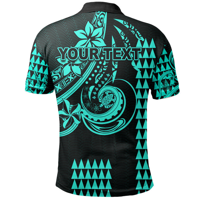 Custom Personalised Kakau Hawaiian Polynesian Polo Shirt Turquoise Green