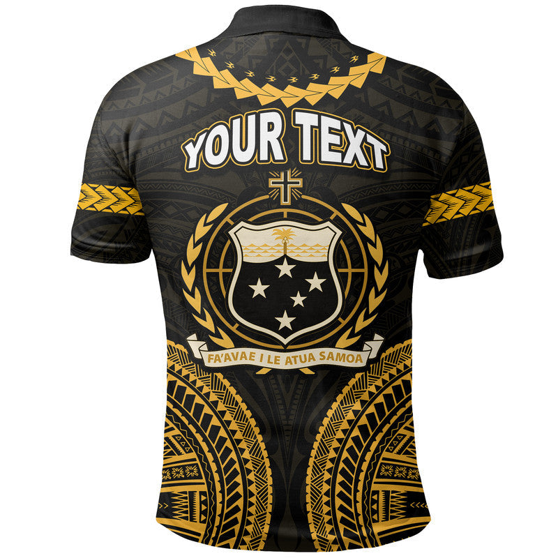 Custom Personalised Samoa Ula Nifo Tribal Polo Shirt Gold Style