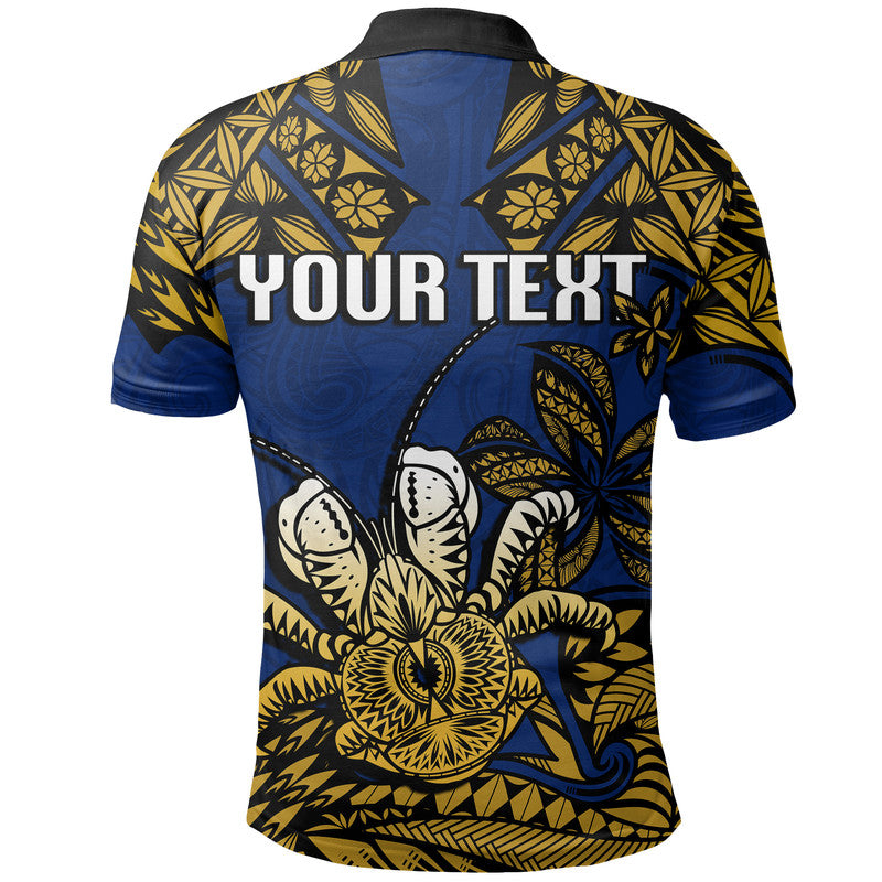 Custom Personalised Niue Uga Polo Shirt Tribal Patterns Blue Style