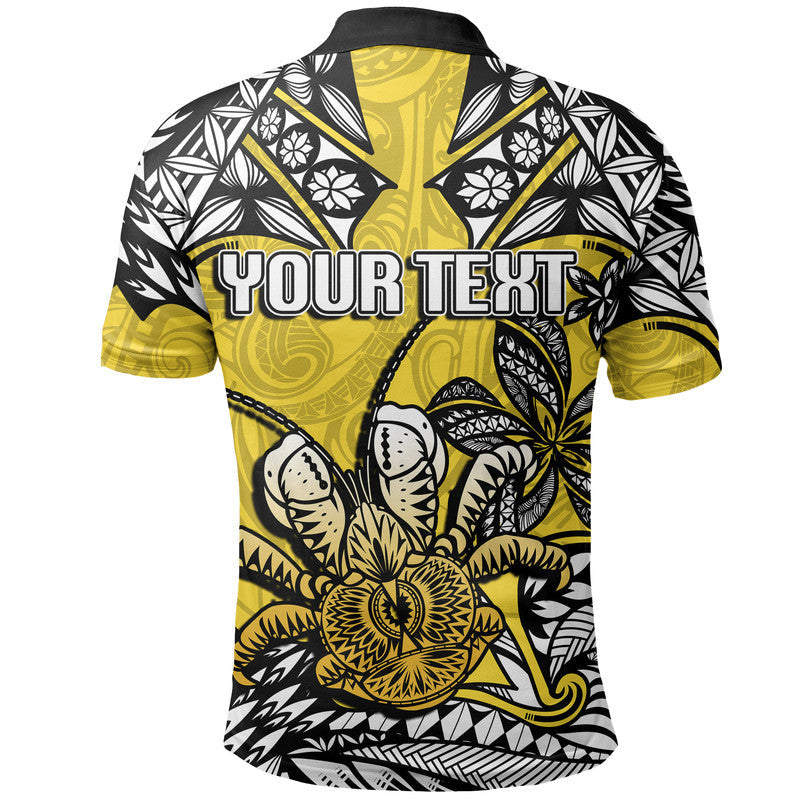 Custom Personalised Niue Uga Polo Shirt Tribal Patterns Yellow Style
