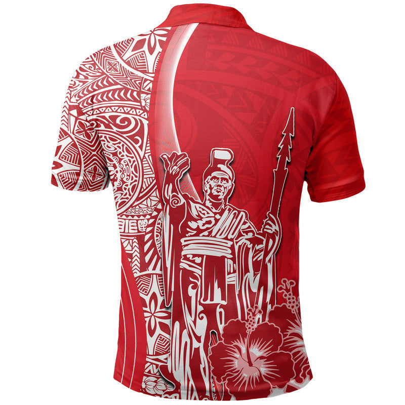 Hawaiian King Kamehameha Polo Shirt Vibe Red Style