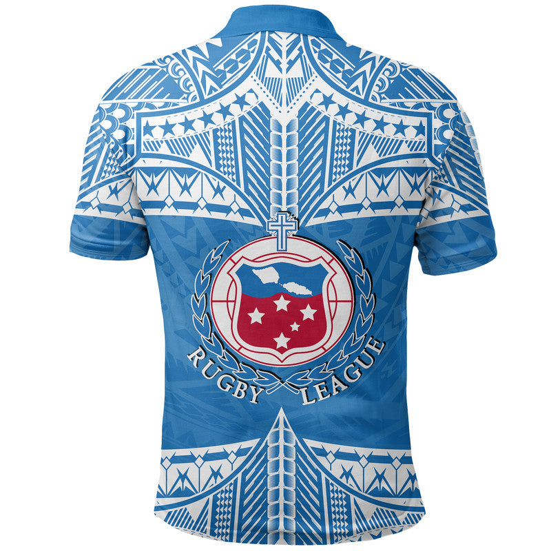 Toa Samoa Rugby Polo Shirt Blue Sky