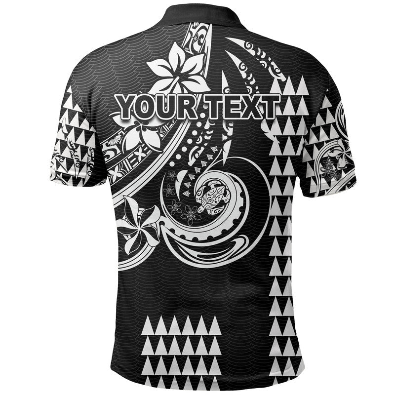 Custom Personalised Kakau Hawaiian Polynesian Polo Shirt Black