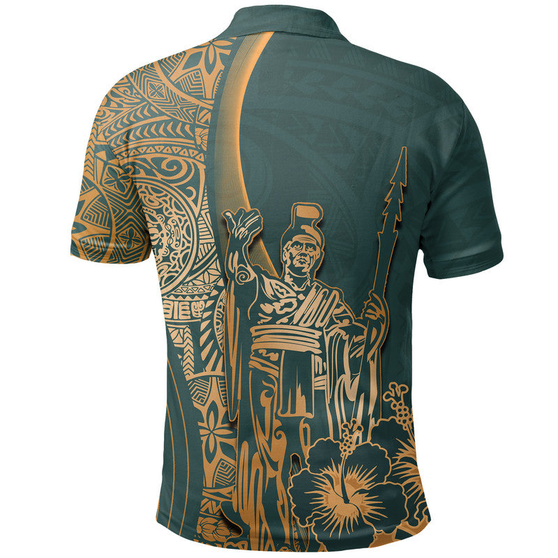 Hawaiian King Kamehameha Polo Shirt Vibe Green Style