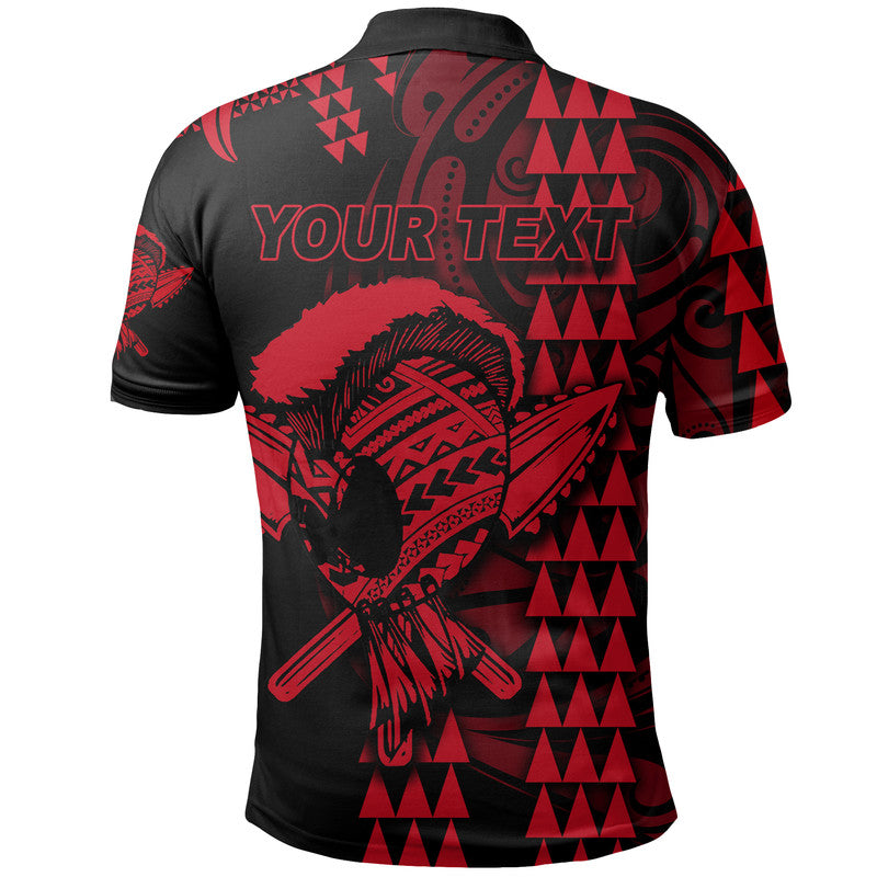 Custom Personalised Hawaii Polynesian Warrior Kakau Polo Shirt - Red