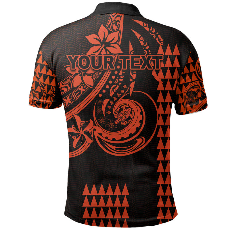 Custom Personalised Kakau Hawaiian Polynesian Polo Shirt Orange