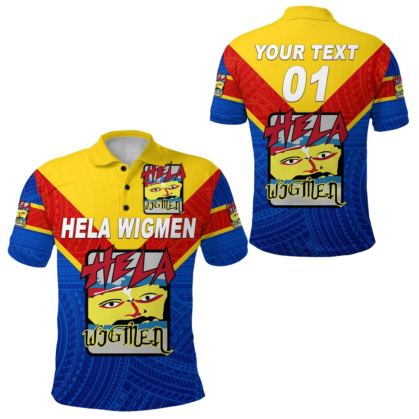 Custom Personalised Papua New Guinea Hela Wigmen Polo Shirt Rugby Original Style, Custom Text And Number