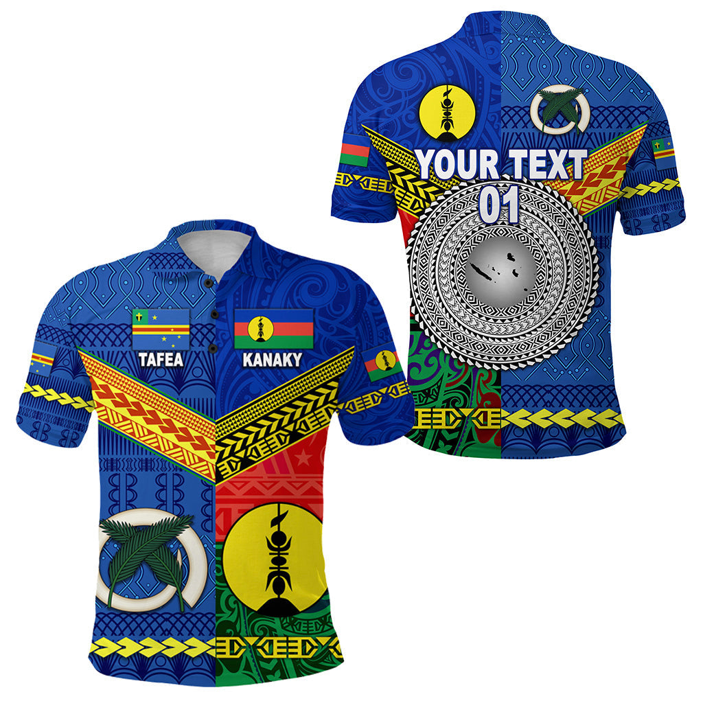 Custom Personalised Vanuatu Tafea Province and Kanaky New Caledonia Polo Shirt Together, Custom Text And Number
