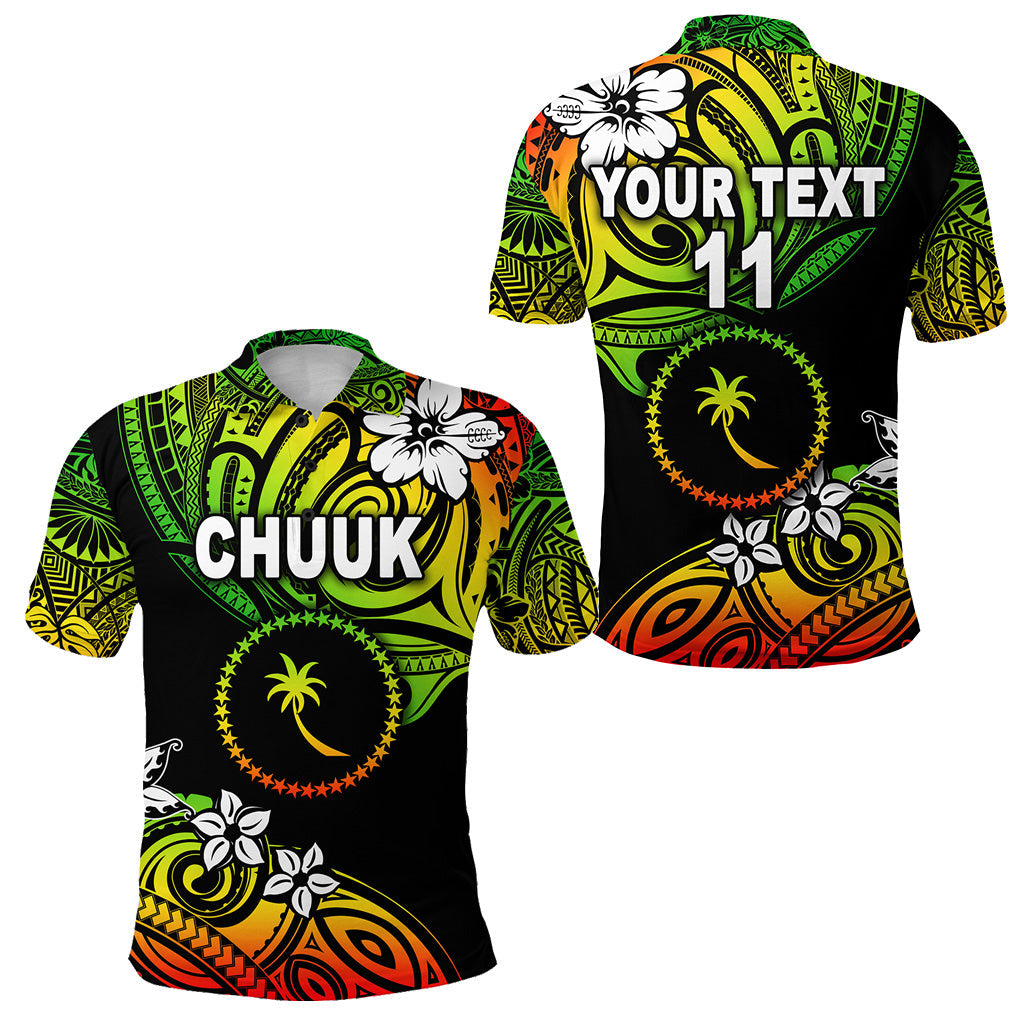Custom Personalised FSM Chuuk Polo Shirt Unique Vibes - Reggae