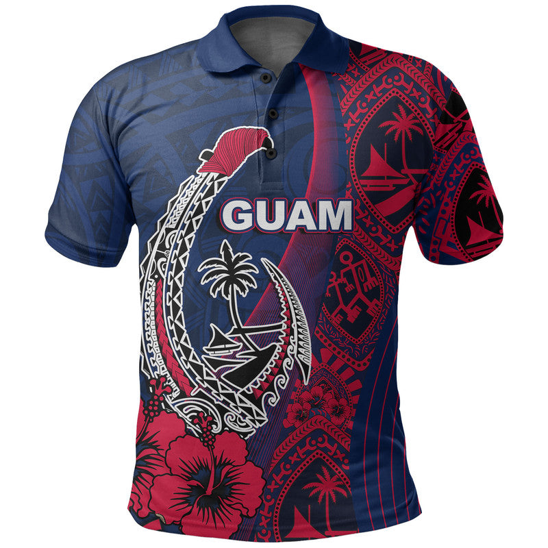 Guam Fish Hook Polo Shirt Flag Color Style