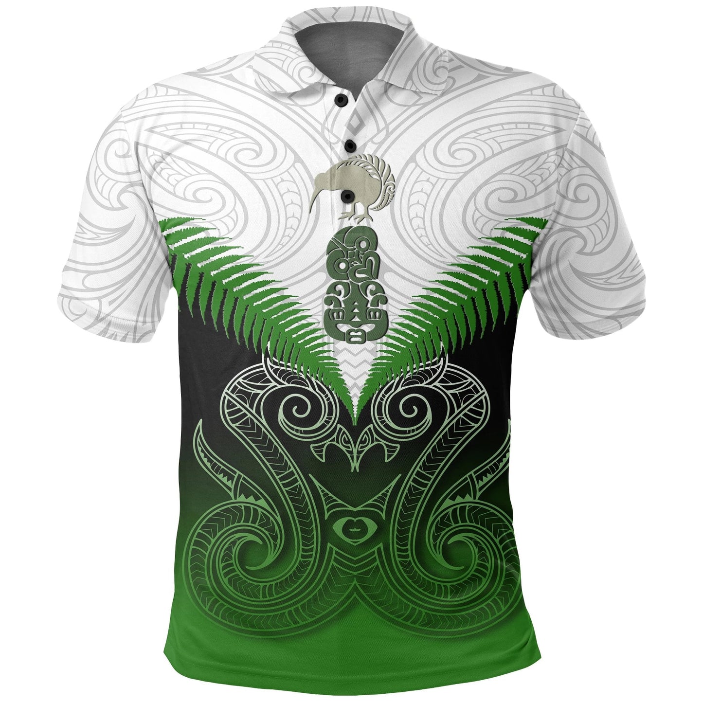 New Zealand Maori Manaia Polo Shirt Green