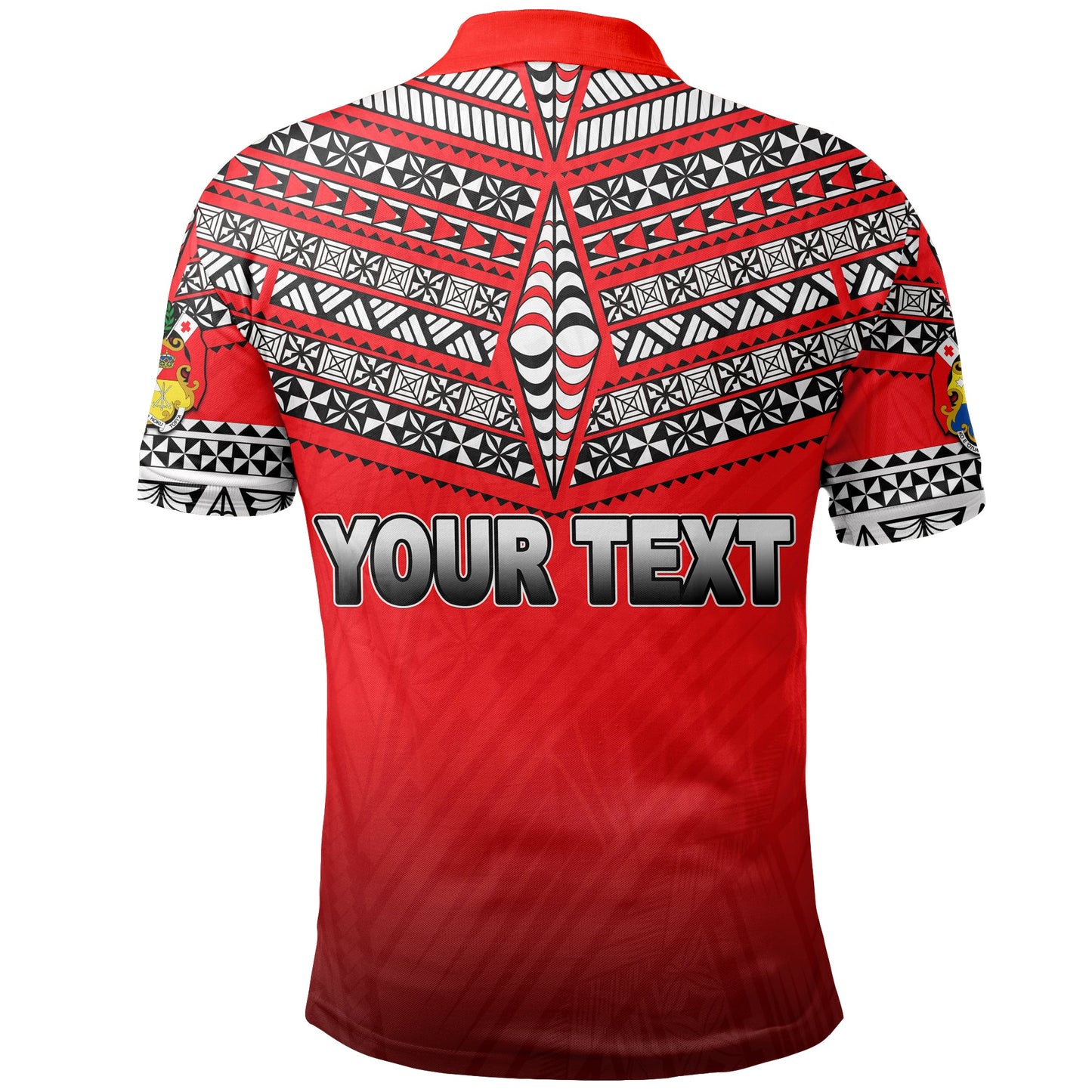 Custom PersonalisedTonga Polo Shirt Ngatu Polynesian Red Style