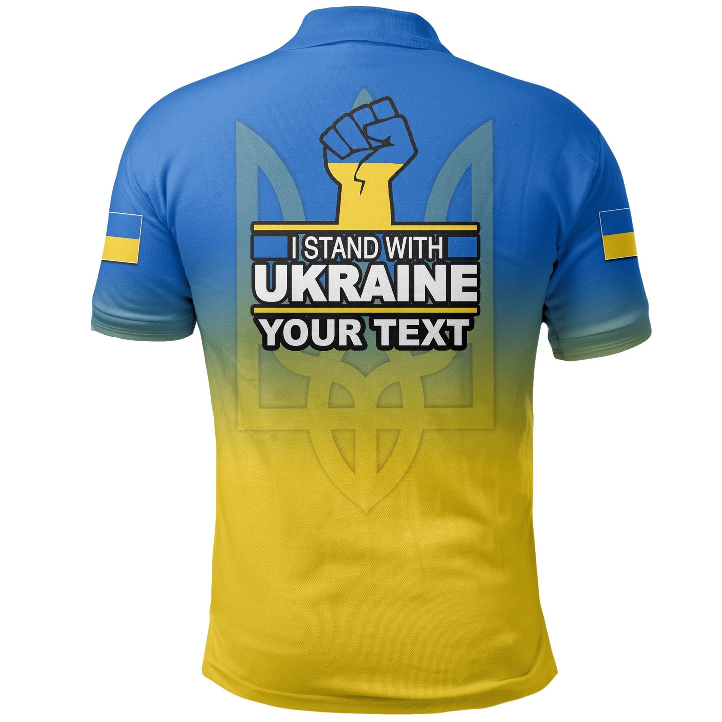 Custom Ukraine Polo Shirt With Map Stand With Ukraine
