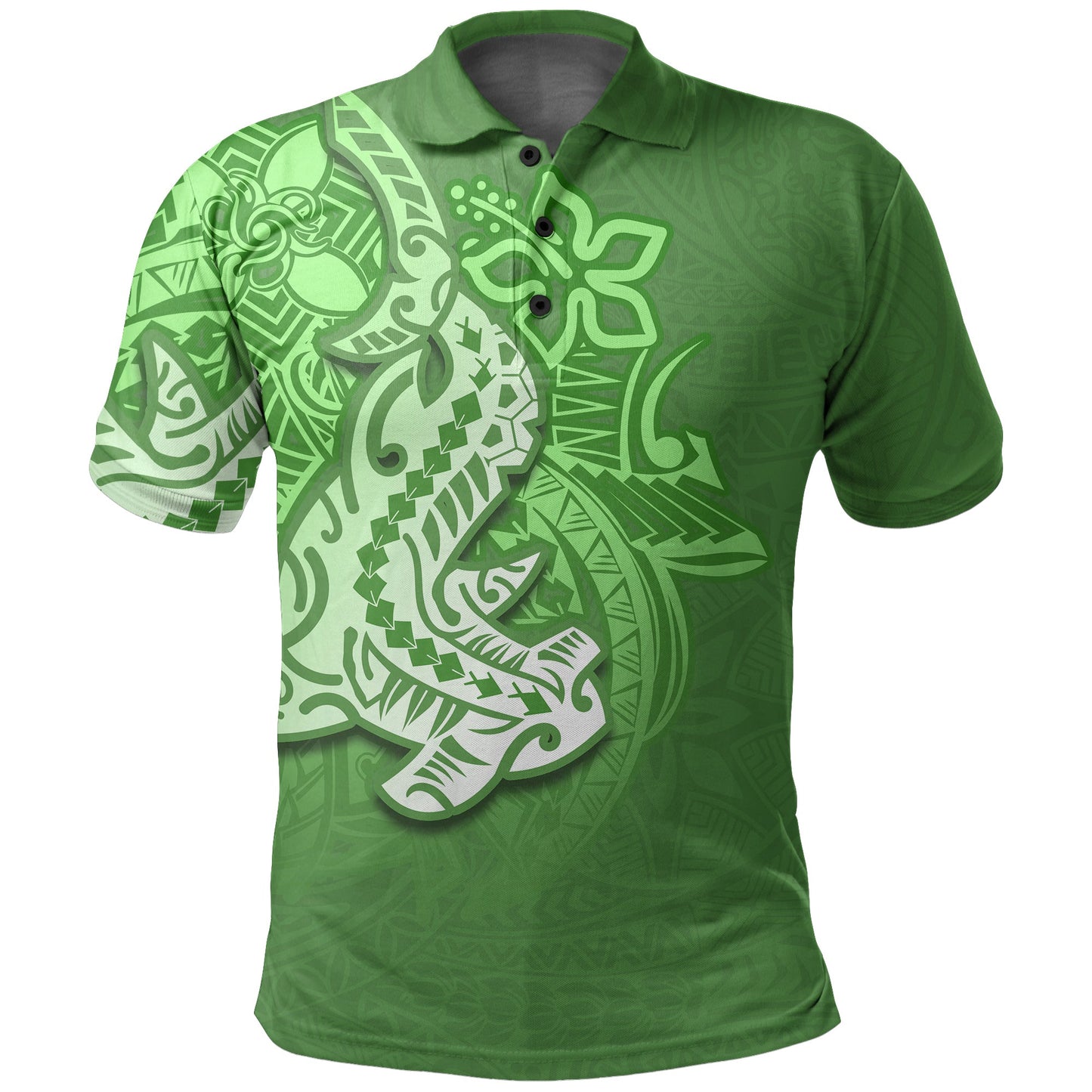 Hammerhead shark Polo Shirt Polynesian Green Style