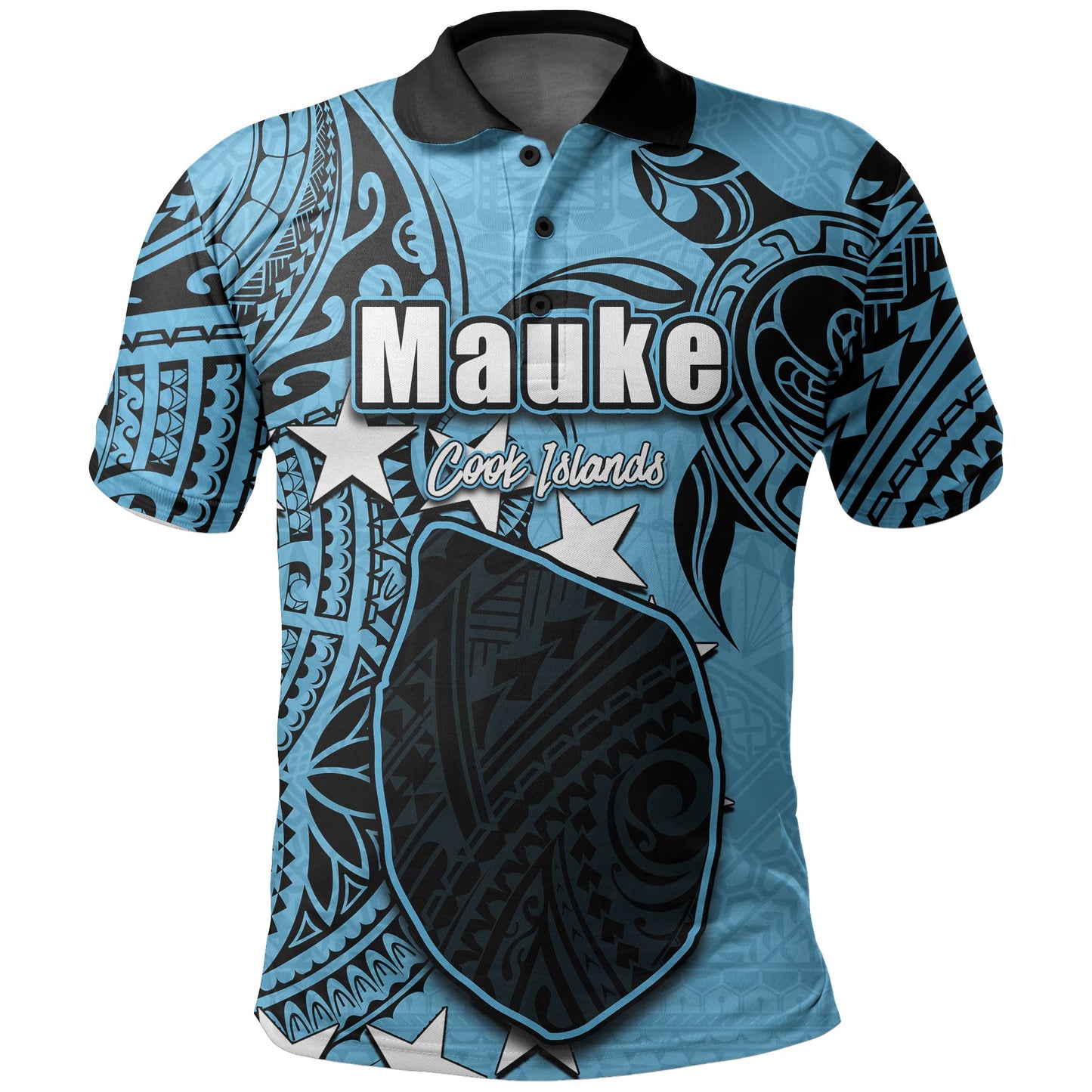 Cook Islands Polo Shirt Mauke Blue Shirt All Over Print