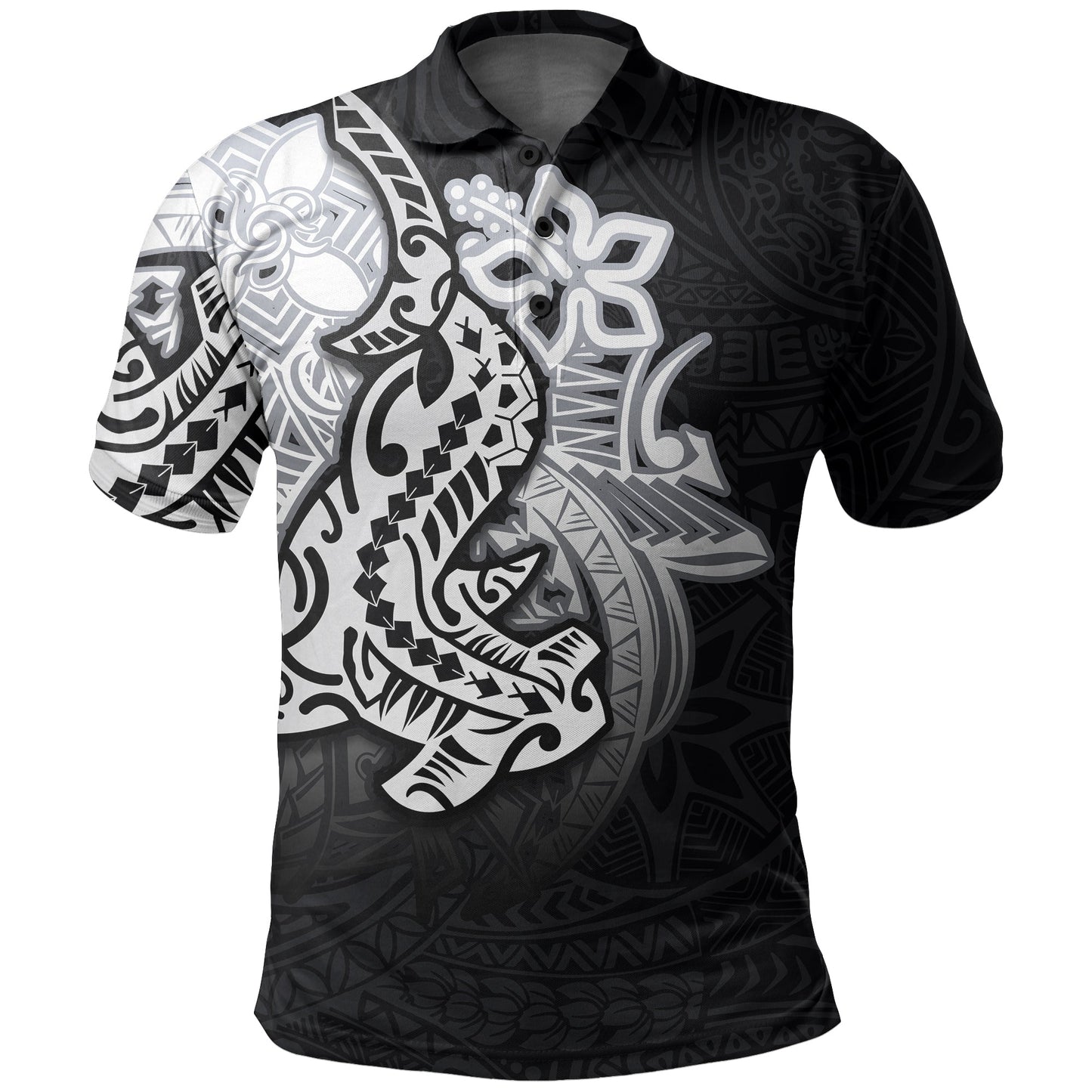 Hammerhead shark Polo Shirt Polynesian Black Style