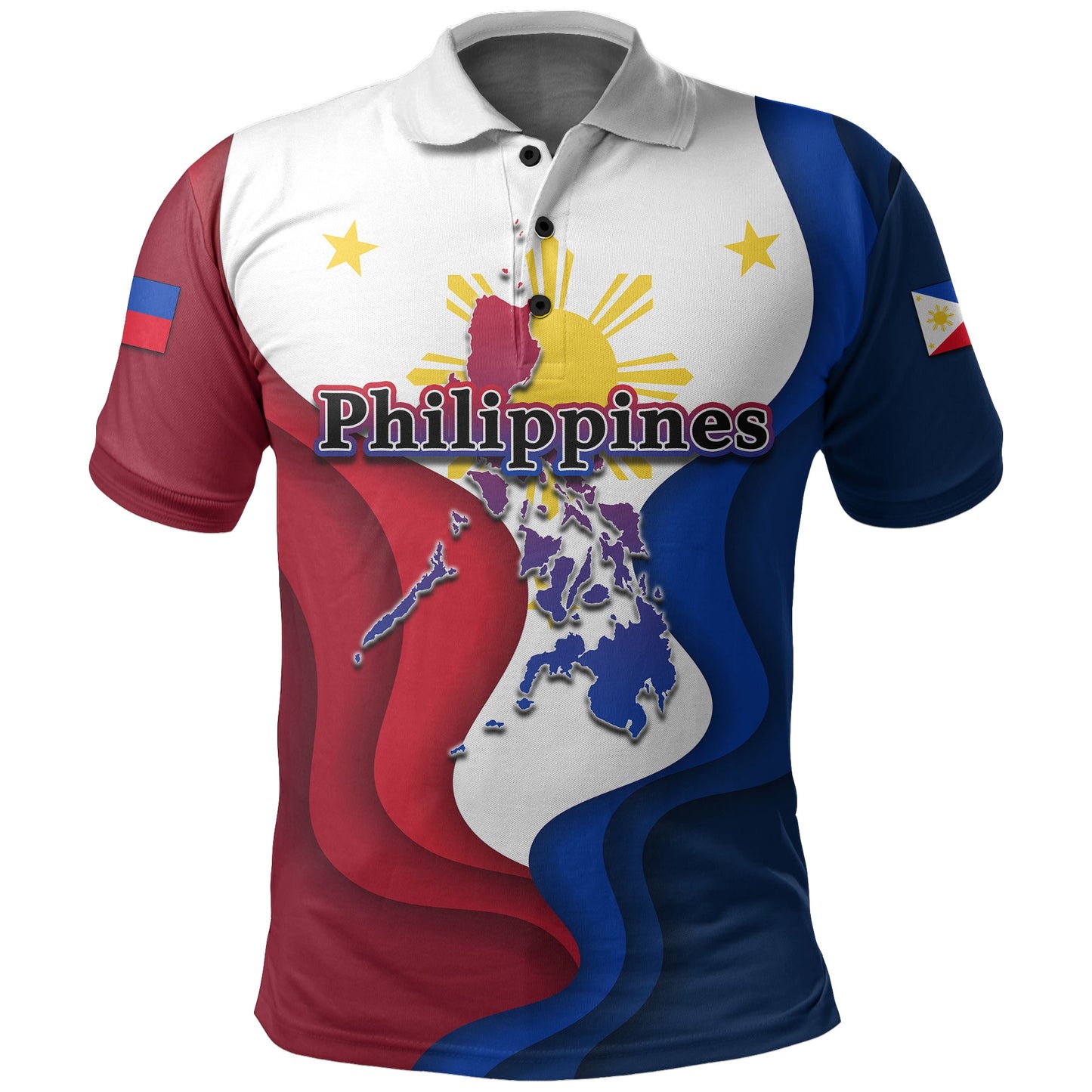 Philippines Polo Shirt Flag Style Printed Shirt