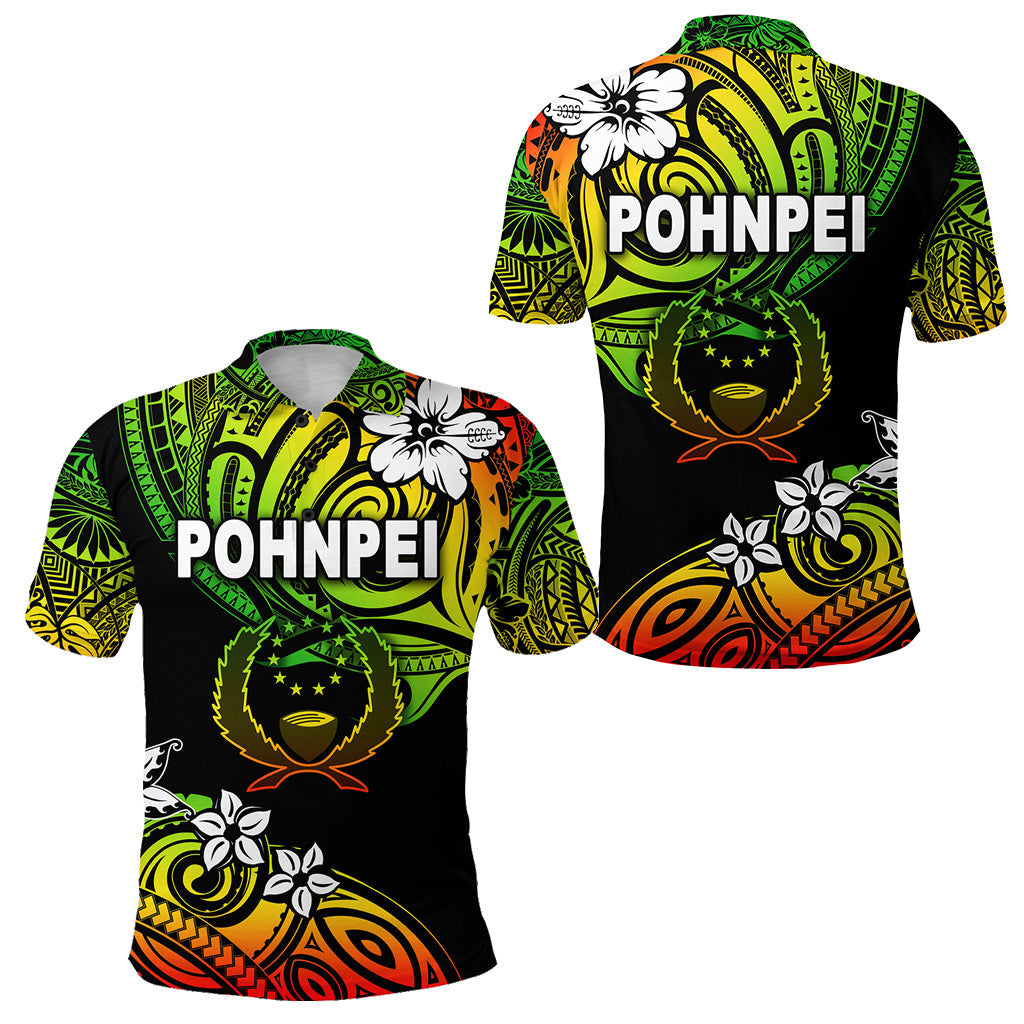 FSM Pohnpei Polo Shirt Unique Vibes - Reggae