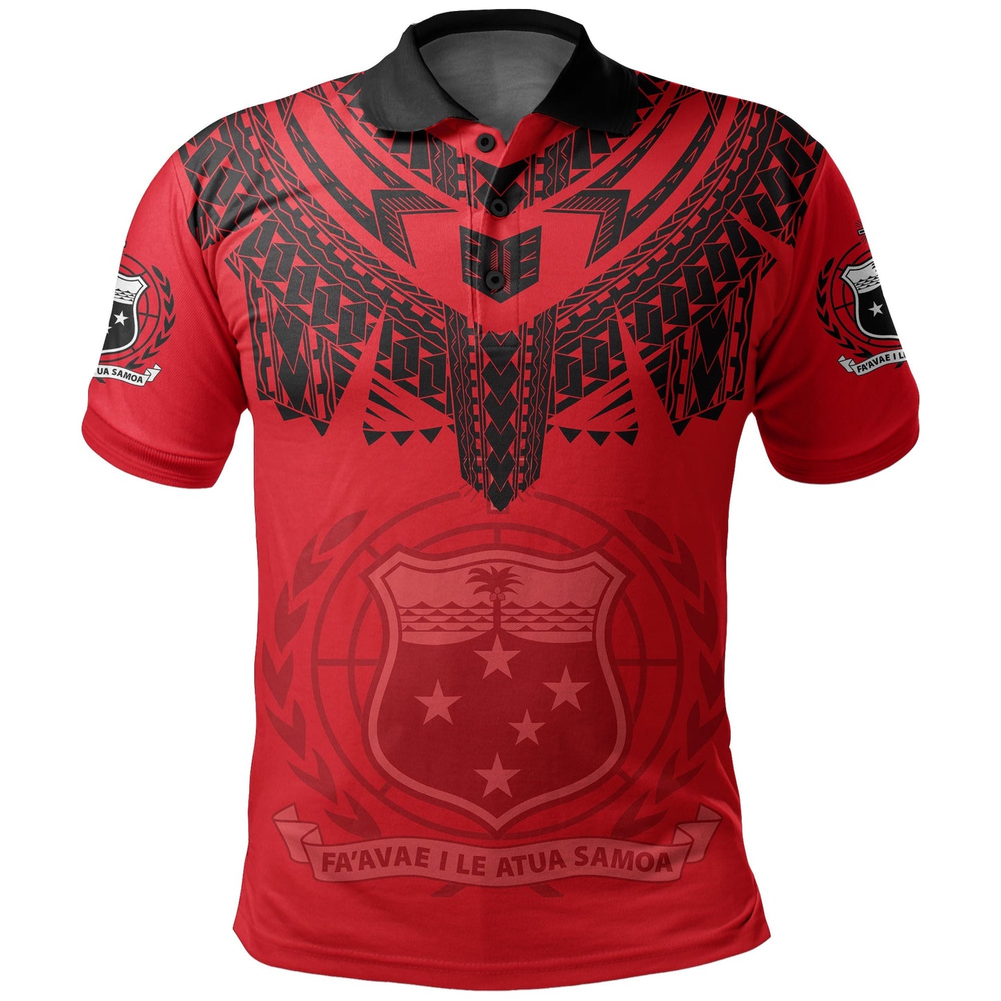 Samoa Independence Day Tribal Tattoo Coat Of Arms Polo Shirt No.1