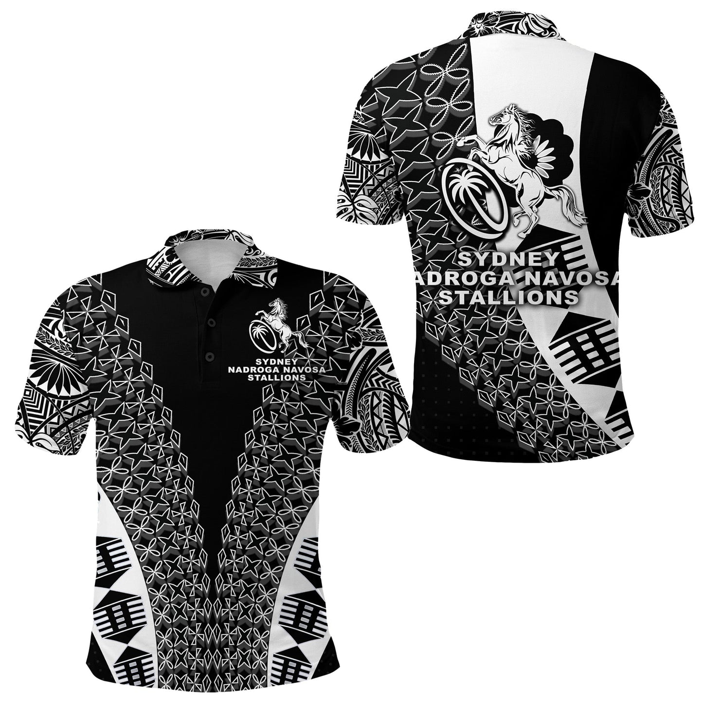 Fiji Rugby Polo Shirt Sydney Nadroga Navosa Stallions Tapa Vibes NO.1