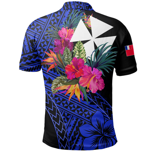Wallis and Futuna Polo Shirt Hibiscus Blue No.1 Color