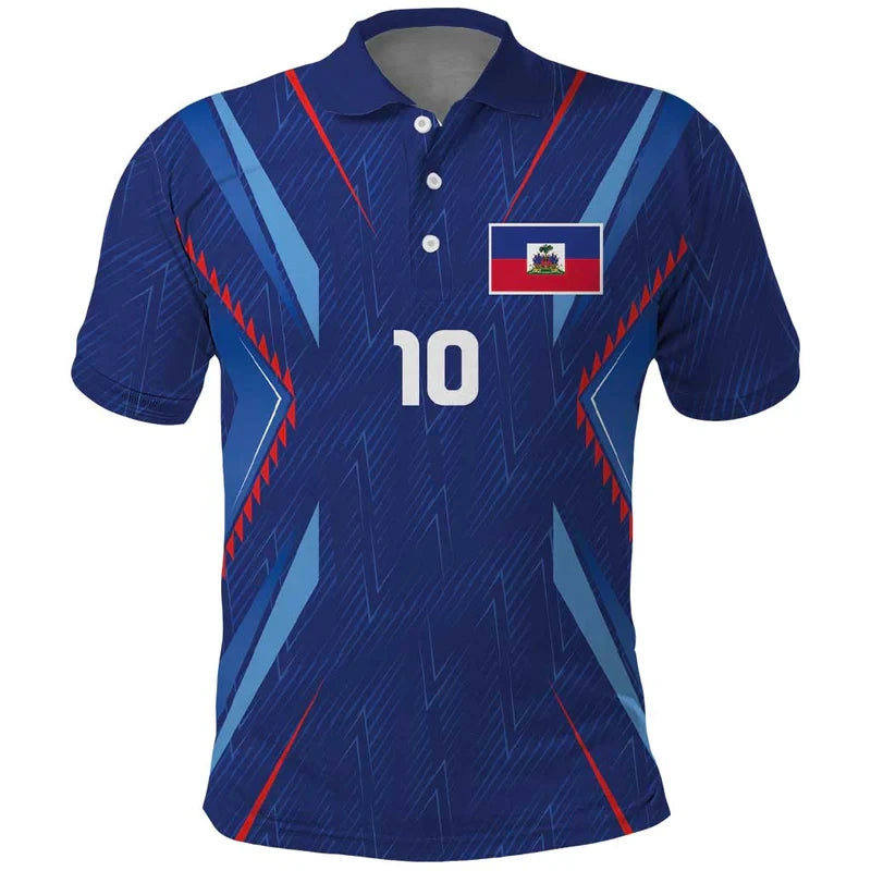 Haiti Flag Polo Shirt 2026 Unisex Short Sleeve Shirt