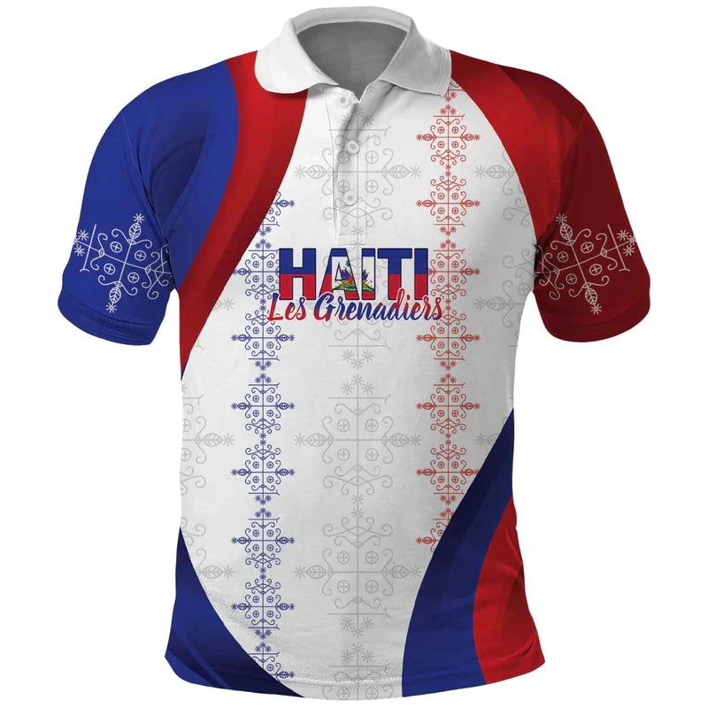 Haiti Flag Polo Shirt Haiti Unisex Short Sleeve Shirt